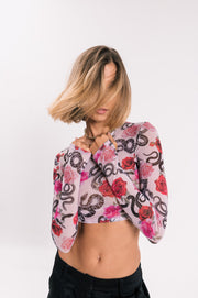 Cropped Estampa Exclusiva Cobra Tule